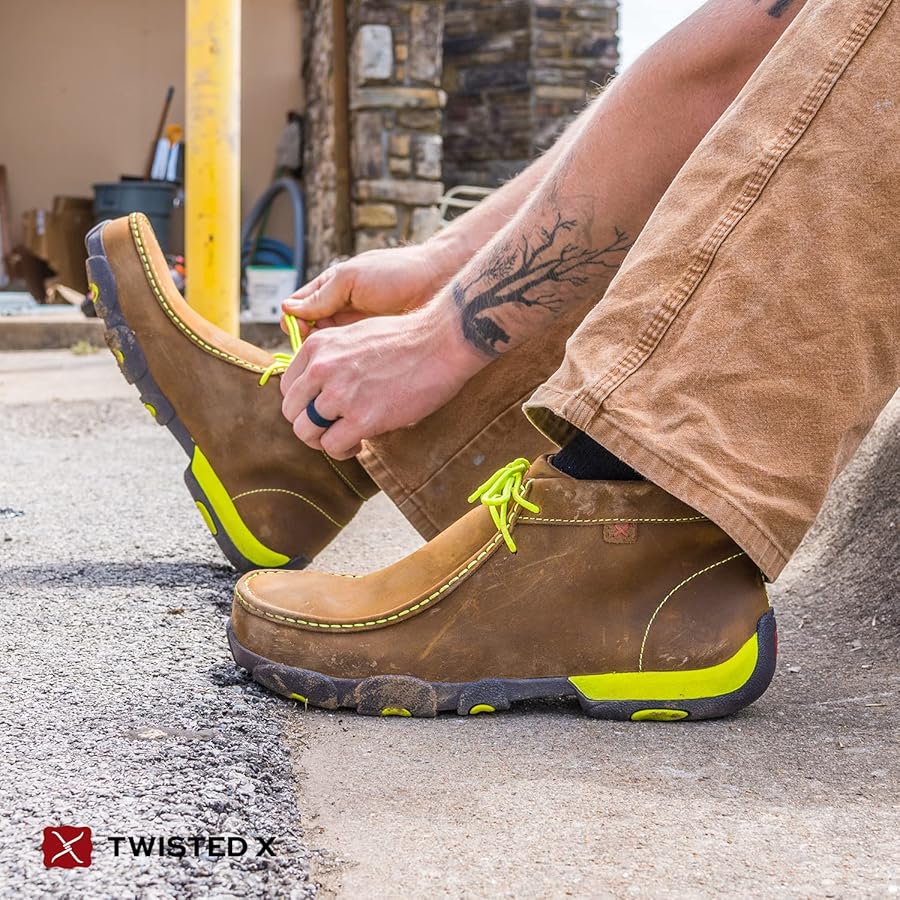靴 WORKER MOC Twisted X Men's Nano Toe Work Chukka Driving Moc Shoes
